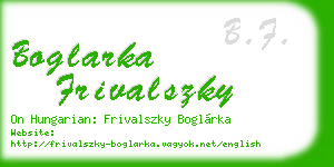 boglarka frivalszky business card